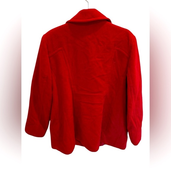 London Fog Women's Wool Blend Pea Coat Red Color Size XL - Picture 2 of 4